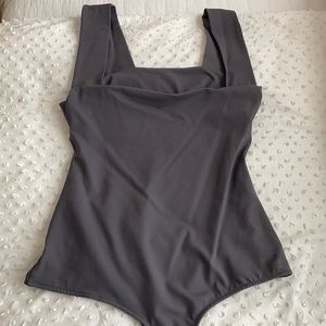 charcoal grey free people cut out bodysuit